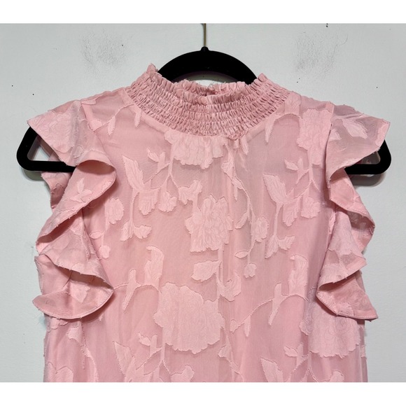 NWT Sam Edelman‎ Pink Textured Floral Dress Size 2 Coquette Cottagecore Romantic - Picture 2 of 6